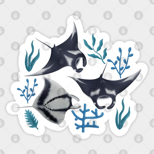 Manta rays Sticker by CleanRain3675